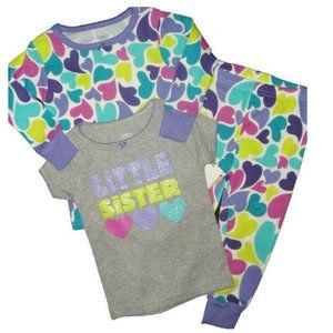 Cotton Pajamas 3 piece Top Bottom LS SS Girls